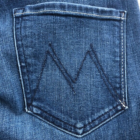 Mother Woman's Jeans Size 27 The Weekender Fray Blue Denim Flared Jeans - Picture 13 of 16